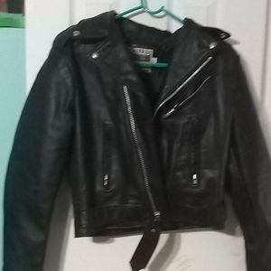 Black leather jacket